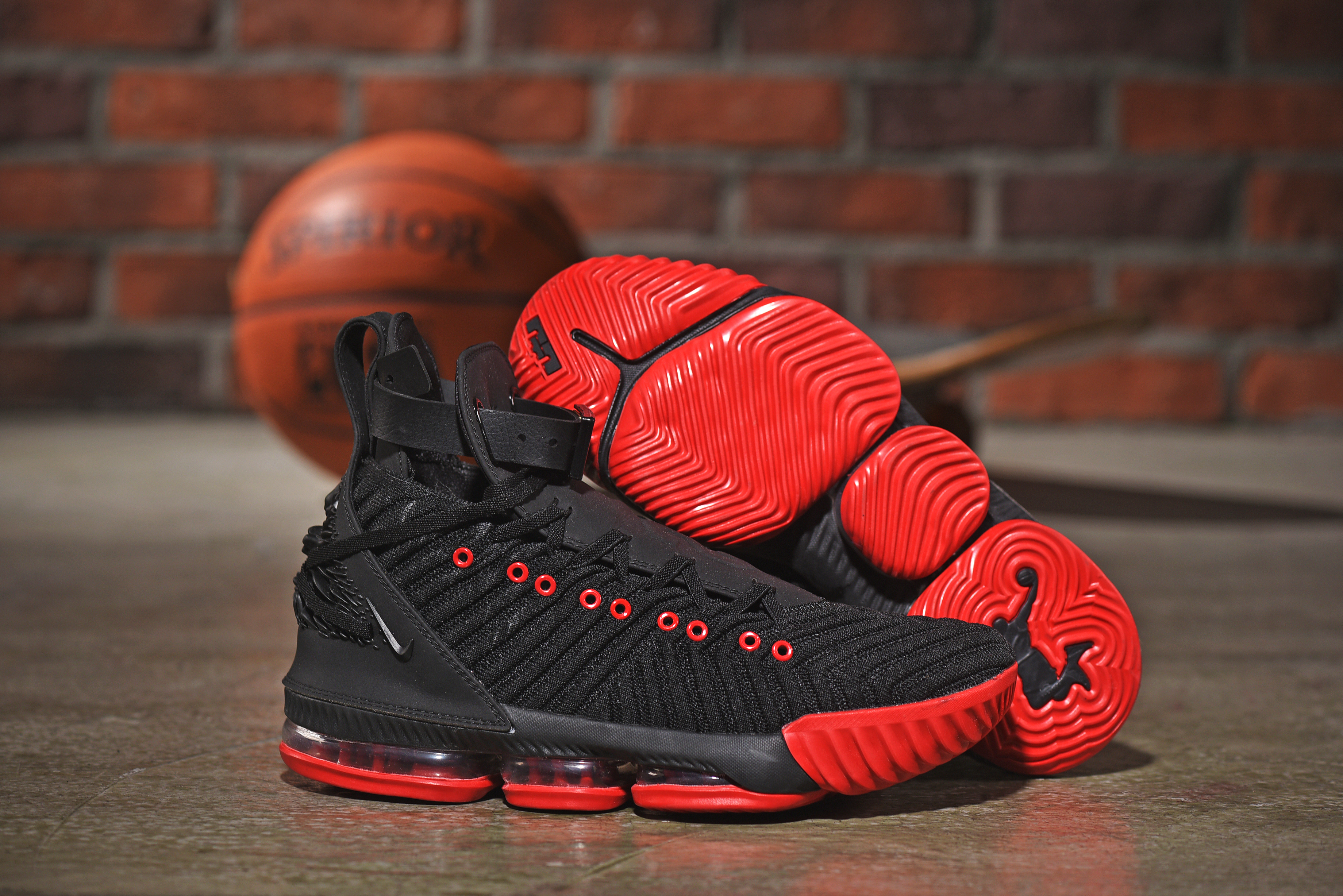 Nike LeBron 16 Emboss Black Red Shoes
